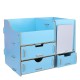 Makeup Organizer with Mirror Drawer DIY Desktop Creative Wooden Storage Box Home Dormitory Desktop Storage Supplies