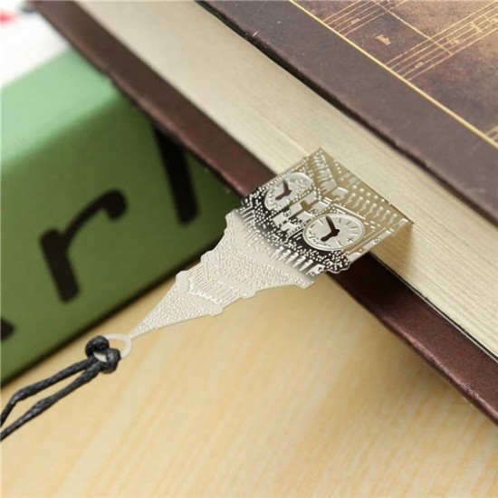 Metal Bookmark Travel Theme Note Memo Paper Marker Stationery Novelty Creative Gift