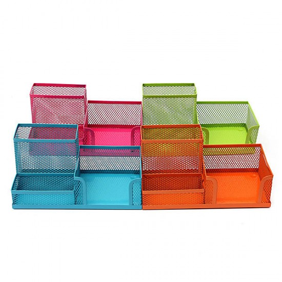 Metal Mesh Cosmetic Makeup Brush Pen Office Desktop Storage Box