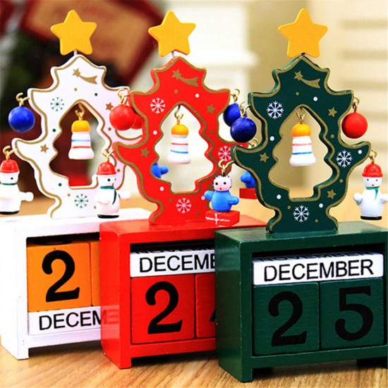 Mini Wooden Calendar Decoration Date Merry Christmas Ornament Home Decoration Craft Creative Gifts for Kids