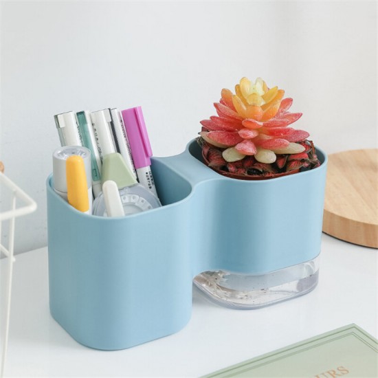 Multifunctional Desktop Storage Bucket Plant Raising Automatic Watering Pot Stationery Cosmetic Storage Holder