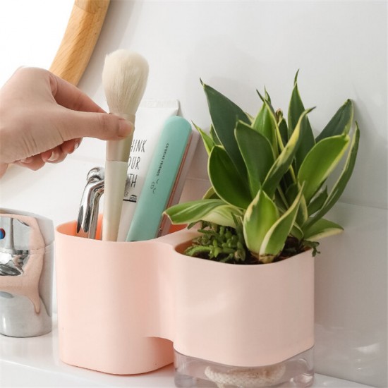 Multifunctional Desktop Storage Bucket Plant Raising Automatic Watering Pot Stationery Cosmetic Storage Holder