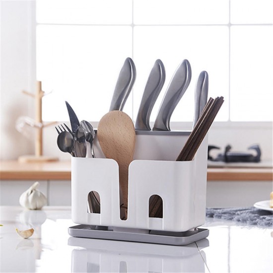 Multifunctional Kitchen Desktop Storage Shelf Rack Plastic Cutter Chopsticks Drain Rack Chopsticks Tableware Rack Organizer