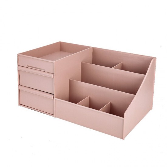 Plastic Desktop Organizer Makeup Cosmetic Storage Box Case Stationery Pen Holder Home Decorations