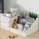 Plastic Desktop Organizer Makeup Cosmetic Storage Box Case Stationery Pen Holder Home Decorations