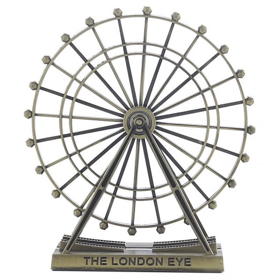 Retro Metal The London Eye Ferris Wheel Ornament England Building Home Office Creative Desktop Decorations Model Souvenirs Gifts