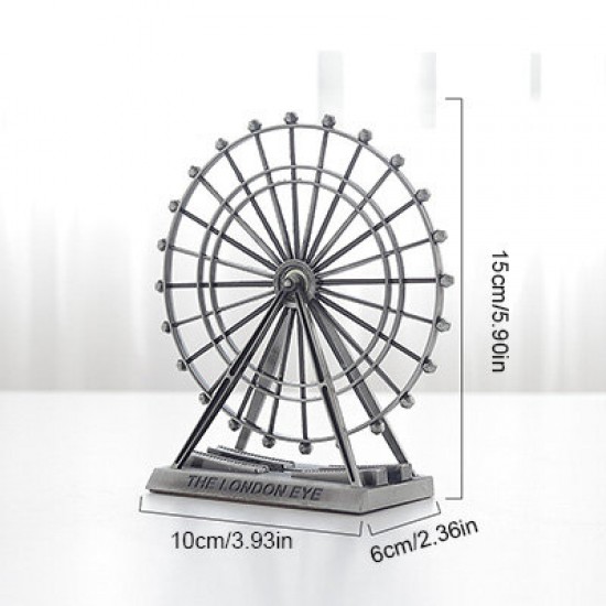 Retro Metal The London Eye Ferris Wheel Ornament England Building Home Office Creative Desktop Decorations Model Souvenirs Gifts