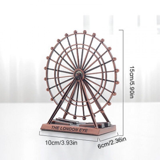 Retro Metal The London Eye Ferris Wheel Ornament England Building Home Office Creative Desktop Decorations Model Souvenirs Gifts