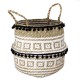 Seagrass Woven Storage Basket Plant Wicker Hanging Baskets Garden Flower Vase Potted Foldable Pot with Handle & Small Ball