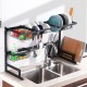 Sink Storage Rack 65/85CM Kitchen Over Sink Dish Drying Drain Shelf Dish Chopsticks Storage Holder Organizer