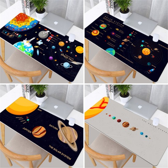 Solar System Game Mouse Pad Large Size Waterproof Desktop Game Thickened Locked Edge Anti-slip Rubber Mouse Mat For Home Office