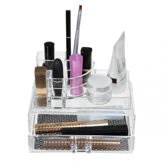 Transparent Cosmetics Storage Box Combination Rack Desktop Organizer Lipstick Powder Display Box Multilayer with Drawer Storage Box