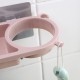 Wall Mounted Hair Dryer Rack Holder Bathroom Multi-function Storage Rack No Drilling Plastic Bracket with Two Hooks