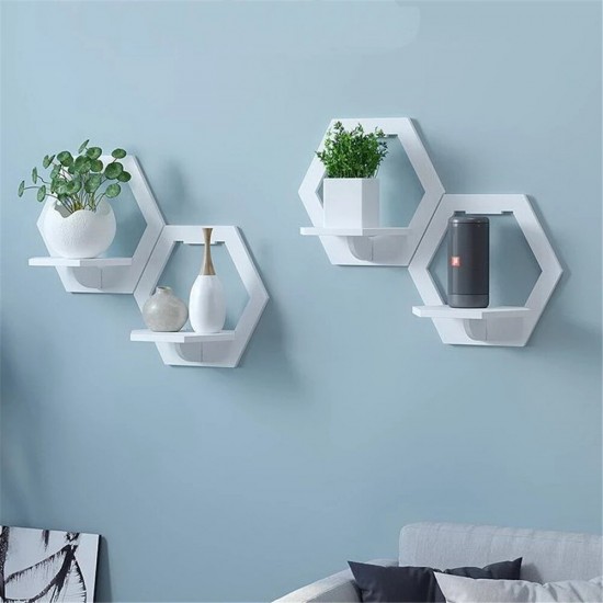 Wall Shelf Punching Wall-mounted TV Background Wall Hanger Bedroom Balcony Bedside Wall Creative Flower Pot Stand