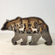 Wooden Crafts Decorative Ornaments Elk Brown Bears Animal Style Christmas Decoration Gifts Home Office Supplies