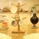 Wooden Cup Holder Teacup Mug Drain Rack Stand 6 Cups Drain Cup Hanging Stand Coffee Cup Display Stand