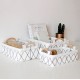 Wooden Handle Felt Receiving Basket Simple Sorting Storage Bags Cosmetic Fabric Storage Basket Desktop Storage Supplies