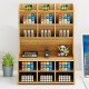 Wooden Pencil Pen Storage Box Tilting Desktop Stationary Holder Organizer Home Office Supplies Storage Rack