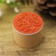 Wooden Round Handwriting Wishes Sentiment Words Floral Pattern Rubber Stamp