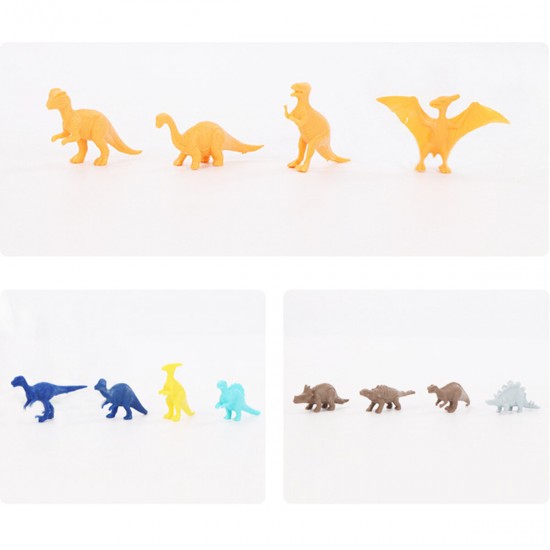 38Pcs Jungle Wildlife Animal Diecast Dinosaur Model Puzzle Drawing Early Education Set Toy for Kids Gift