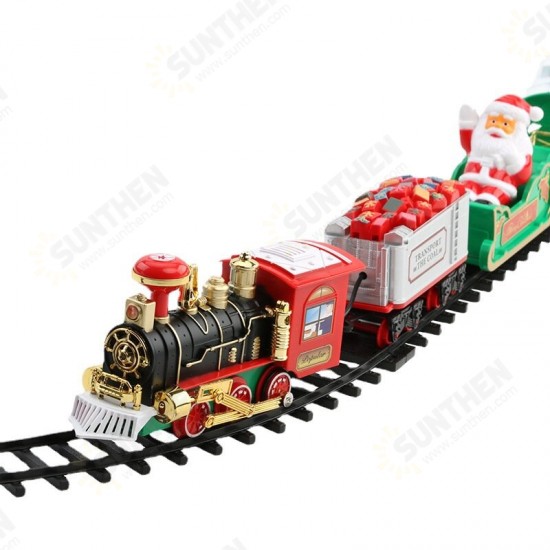 Electric Train Model Builidng Toys with Light Sounds Brick Block Toy Railway For Children Christmas Gifts