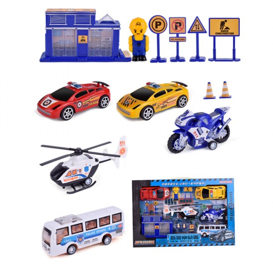 Multiple Styles Engineering Military Aviation Sanitation Fire Truck Car Diecast Model Toy Set for Kid Gift