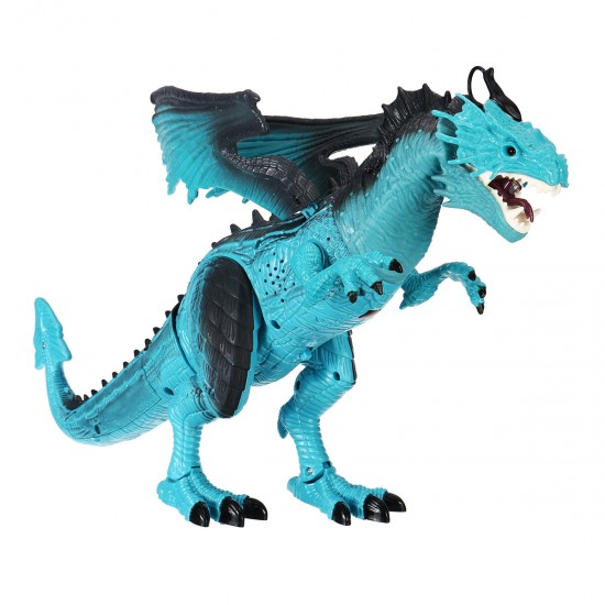 Remote Control 360° Rotate Spray Dinosaur with Sound LED Light and Simulate Flame Diecast Model Toy for Kids Gift