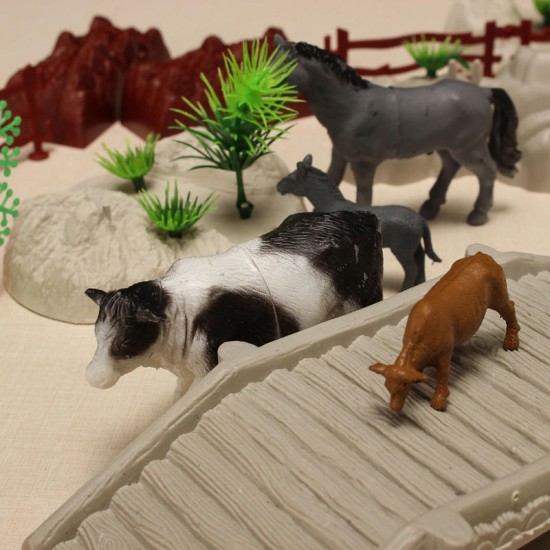 YC 666E-99 100PCS Farm Pig Duck Horse Sheep Model DIY Scene Toy