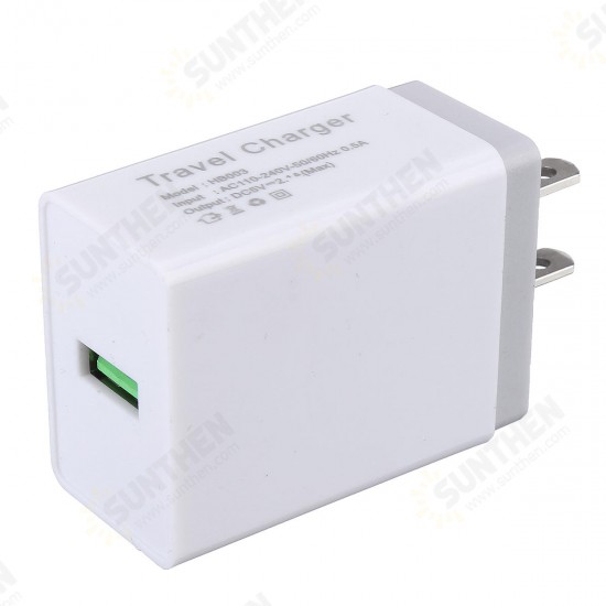 Universal 5V 2.1A Lamp Power Travel Charger US Standard Plug USB Adapter