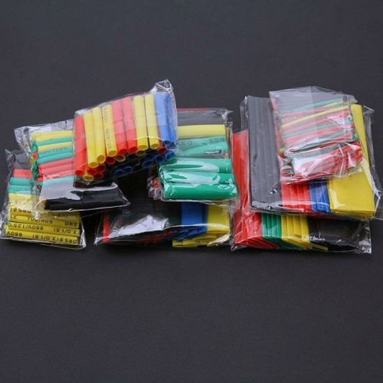 164Pcs Polyolefin Shrinking Assorted Heat Shrink Tube Wire Cable Insulated Sleeving Tubing Set