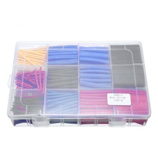 560Pcs 11 Sizes Heat Shrink Tubing Tube Wire Cable Insulation Sleeving Kit