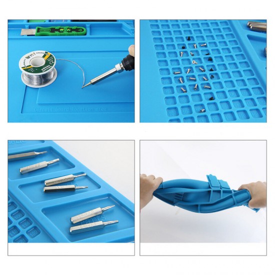 S160 Magnetic Heat Insulation Silicone Pad Desk Mat Maintenance Platform BGA Soldering Repair Station