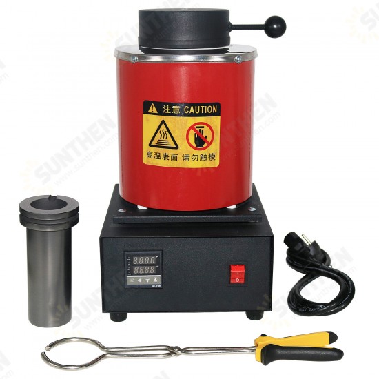 AC110V / 220V 3KG Capacity Gold Electric Melting Furnace with 1PCS Graphite Crucible & Plier