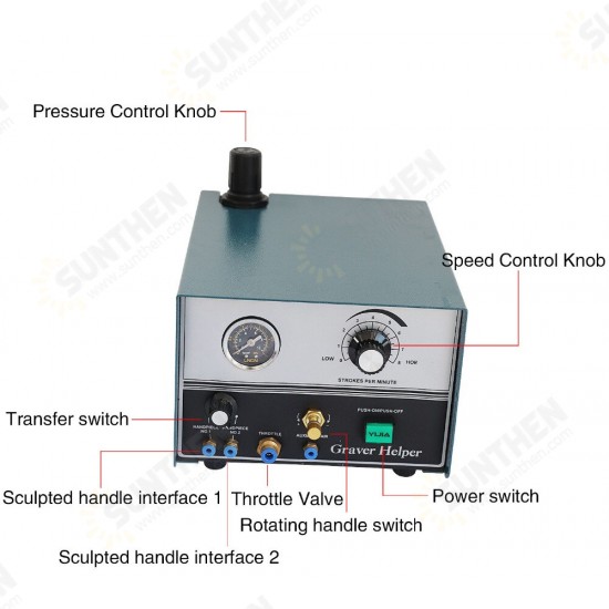 Double-ended Engraving Machine Pneumatic Engraving Machine Double Ended Impact Graver Jewelry Engraver