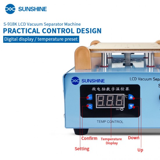 SS-918k Built-in Pump Vacuum Glass LCD Screen Touch Screen Separator Machine Max 8.5 Size Mobilee Phone Disassemble Repair Tool