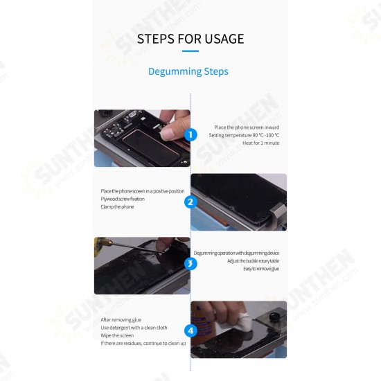 S-918F LCD Separator For Edge Screen Inframe Separating Oca Cleaning Remover Machine 360 Degree Rotating Plate Machine