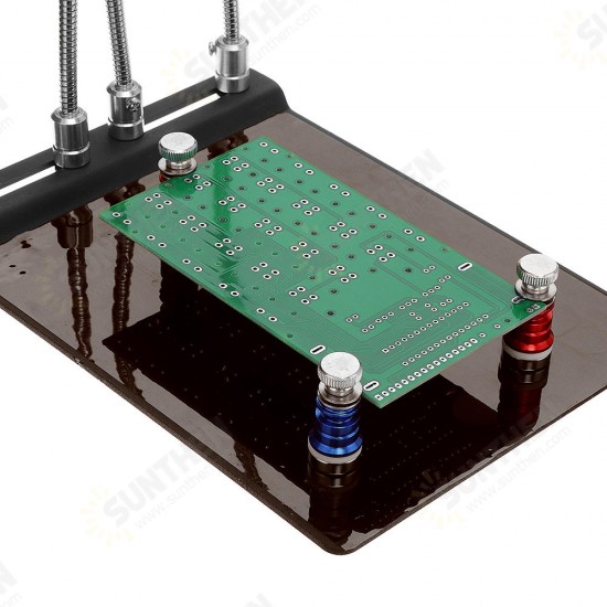 YP-004 PCB Fixture Base Arms Soldering Station PCB Fixture Helping Hands Electronic DIY Tools with Universal 4 Flexible Arms + 3 Magnetic Column