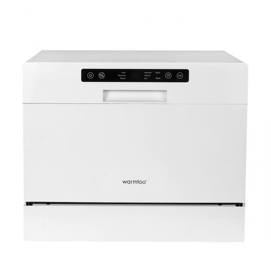 Warmto 6 Piece Countertop Dishwasher Counter Top Dishwasher Machine Delay Start LED Display 5 Washing Modes