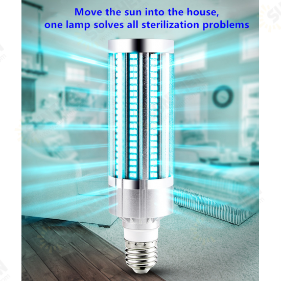 60W 220V UV Sterilizer Lamp E27 LED UVC Bulb Remote Control Disinfection Light Sterilizer Ozone Kill Bacteria Mites