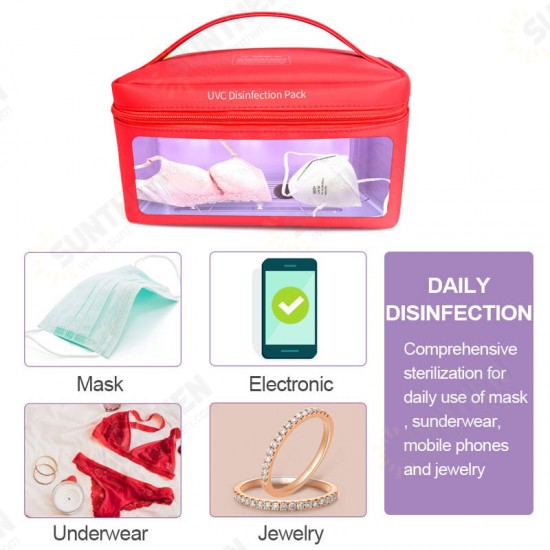 Disinfection Bag UV Sterilizer Box Travel Portable USB Rechargeable Ultraviolet