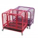 31inch Dog Crate Cage 2 Doors Cat Pet Poodle Heavy-Duty Cage Puppy Kennel House & Tray with Four Wheels