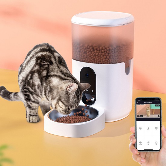 6L Pet Feeder Video Wifi APP Remote Control Smart Automatic Food Feeding Puppy Bowl Timing Disenper Rechargable Dog Supplies Cat Dispenser