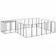 Dog Kennel Black 130.2 ft² Steel