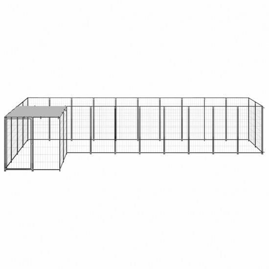 Dog Kennel Black 78.1 ft² Steel