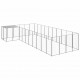 Dog Kennel Silver 143.3 ft² Steel