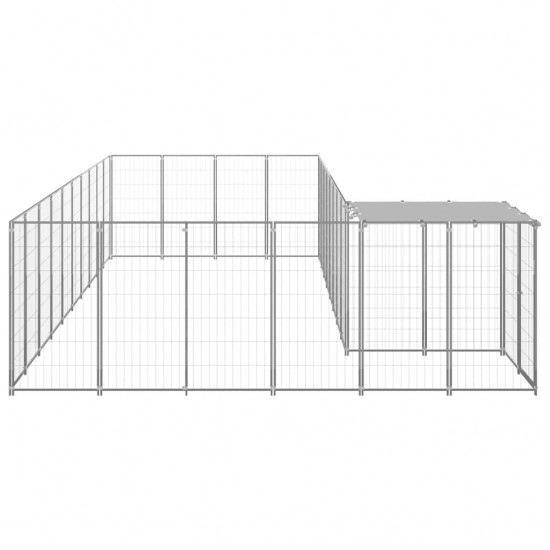 Dog Kennel Silver 143.3 ft² Steel