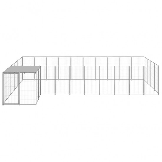 Dog Kennel Silver 143.3 ft² Steel