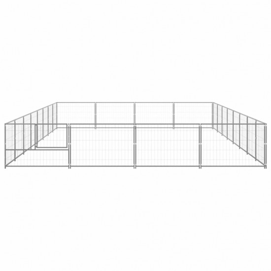 Dog Kennel Silver 344.4 ft² Steel