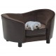 Dog Sofa Brown 27.2inchx19.3inchx15.7inch Plush and Faux Leather