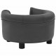 Dog Sofa Dark Gray 18.9inchx18.9inchx12.6inch Plush and Faux Leather